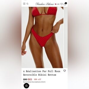 Frankie’s Bikinis x Réalisation Par Full Moon
Reversible Bottom, size M. NWT